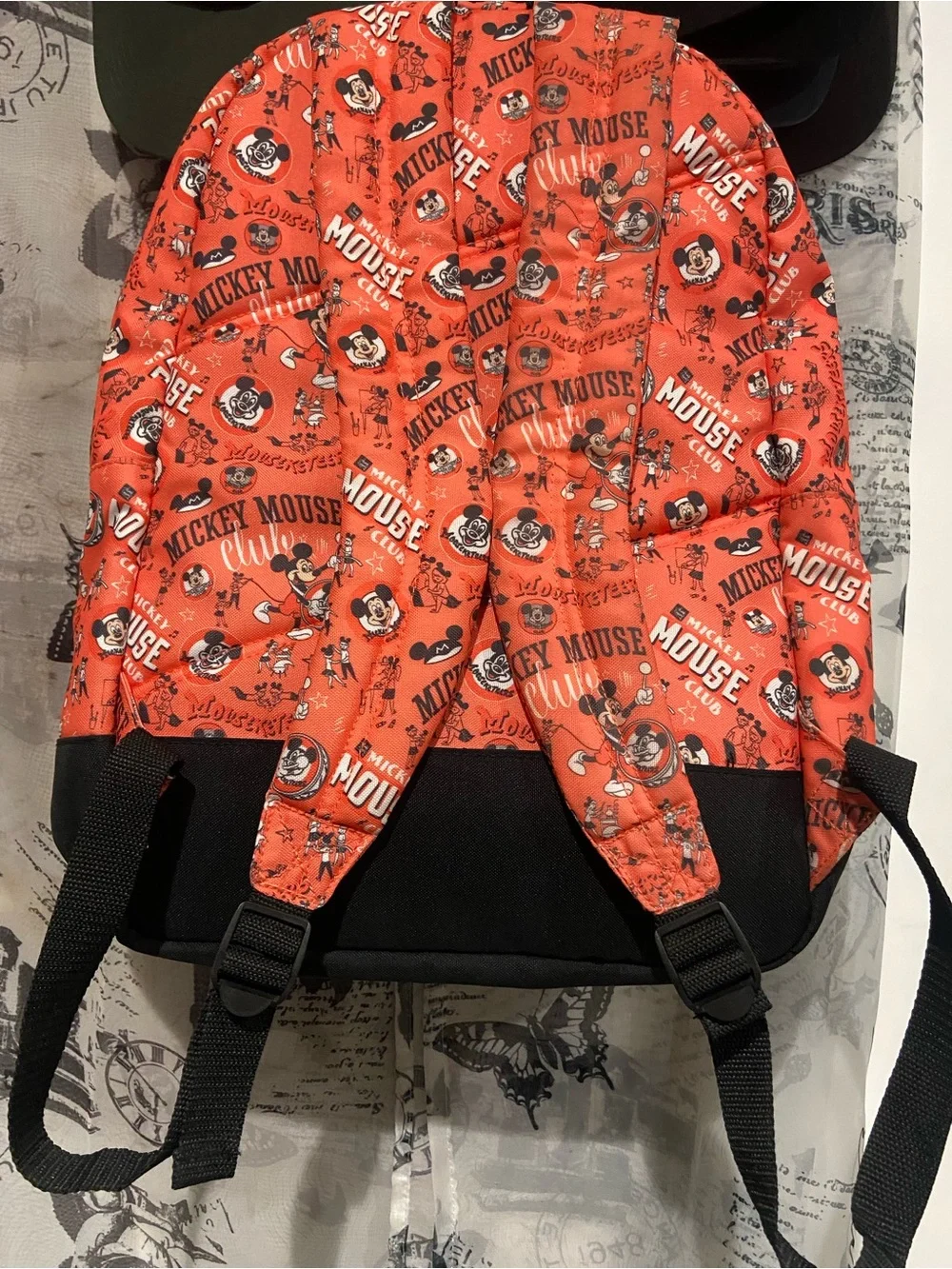 Disney Mickey Mouse Red and Black Graphic Backpack for Men